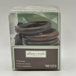 allen + roth 7 Sienna Bronze Finish Wood Curtain Clip Rings Fit 2” Pole